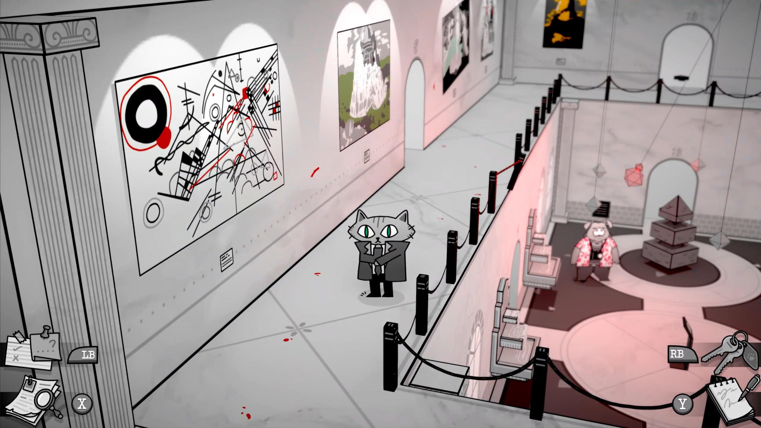 Screenshot showcasing the upper courtyard